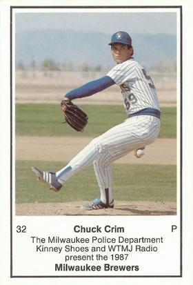 1987 Milwaukee Brewers Police #NNO Chuck Crim Front