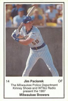 1987 Milwaukee Brewers Police #NNO Jim Paciorek Front