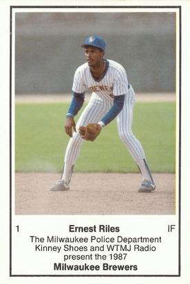 1987 Milwaukee Brewers Police #NNO Ernest Riles Front