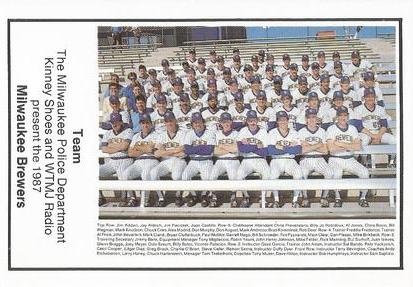 1987 Milwaukee Brewers Police #NNO Milwaukee Brewers Team Photo Front