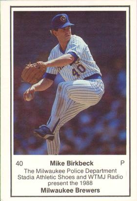 1988 Milwaukee Brewers Police #NNO Mike Birkbeck Front