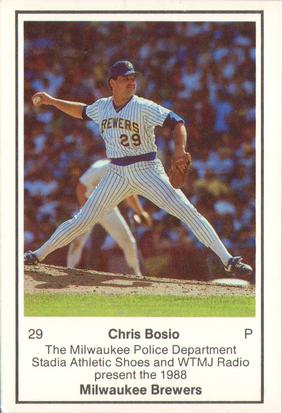 1988 Milwaukee Brewers Police #NNO Chris Bosio Front