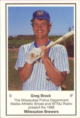 1988 Milwaukee Brewers Police #NNO Greg Brock Front