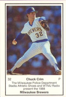 1988 Milwaukee Brewers Police #NNO Chuck Crim Front
