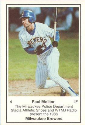 1988 Milwaukee Brewers Police #NNO Paul Molitor Front