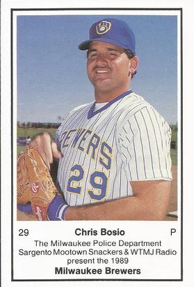 1989 Milwaukee Brewers Police #NNO Chris Bosio Front