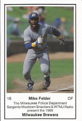 1989 Milwaukee Brewers Police #NNO Mike Felder Front