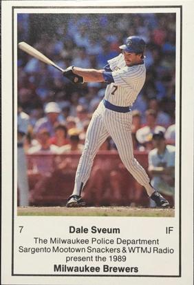 1989 Milwaukee Brewers Police #NNO Dale Sveum Front