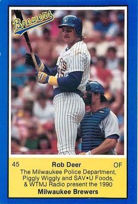 1990 Milwaukee Brewers Police #NNO Rob Deer Front