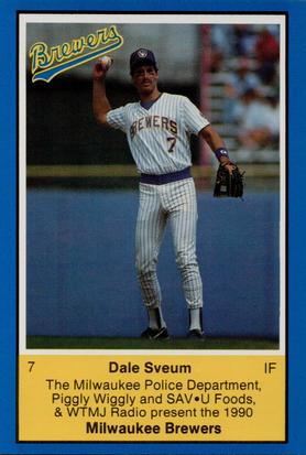 1990 Milwaukee Brewers Police #NNO Dale Sveum Front