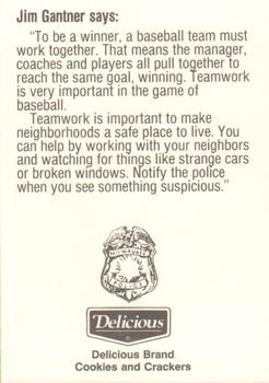 1991 Milwaukee Brewers Police #NNO Jim Gantner Back