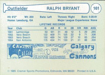 1985 Cramer Albuquerque Dukes #161 Ralph Bryant Back