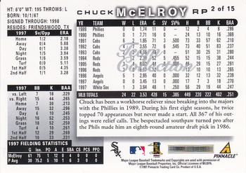 1998 Score Chicago White Sox #2 Chuck McElroy Back