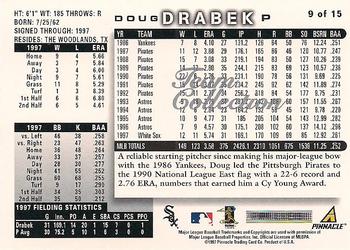 1998 Score Chicago White Sox #9 Doug Drabek Back