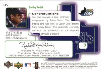 1999 SP Signature Edition - Autographs #BS Bobby Smith  Back