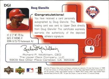 1999 SP Signature Edition - Autographs #DGl Doug Glanville  Back