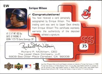 1999 SP Signature Edition - Autographs #EW Enrique Wilson  Back