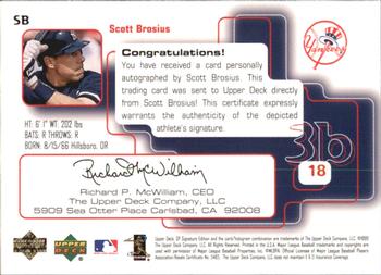 1999 SP Signature Edition - Autographs #SB Scott Brosius Back