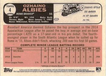 2015 Topps Heritage Minor League - Blue #4 Ozhaino Albies Back