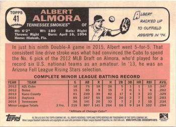 2015 Topps Heritage Minor League - Blue #41 Albert Almora Back
