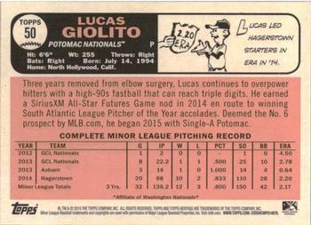 2015 Topps Heritage Minor League - Blue #50 Lucas Giolito Back