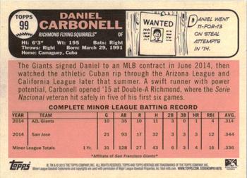 2015 Topps Heritage Minor League - Blue #99 Daniel Carbonell Back