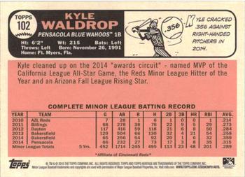 2015 Topps Heritage Minor League - Blue #102 Kyle Waldrop Back
