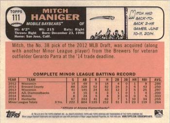 2015 Topps Heritage Minor League - Blue #111 Mitch Haniger Back