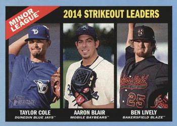 2015 Topps Heritage Minor League - Blue #195 Aaron Blair / Ben Lively / Taylor Cole Front