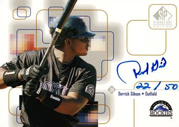 1999 SP Signature Edition - Autographs Gold #DG Derrick Gibson  Front