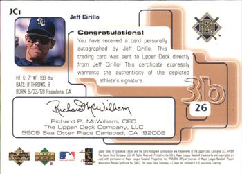 1999 SP Signature Edition - Autographs Gold #JCI Jeff Cirillo  Back