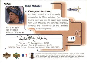 1999 SP Signature Edition - Autographs Gold #MME Mitch Meluskey  Back