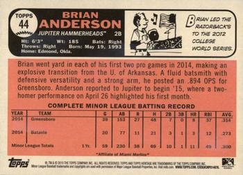 2015 Topps Heritage Minor League - Gum Damage #44 Brian Anderson Back