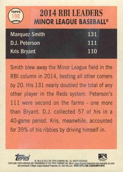 2015 Topps Heritage Minor League - Gum Damage #198 Marquez Smith / D.J. Peterson / Kris Bryant Back