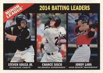2015 Topps Heritage Minor League - Gum Damage #200 Steven Souza Jr. / Chance Sisco / Jordy Lara Front