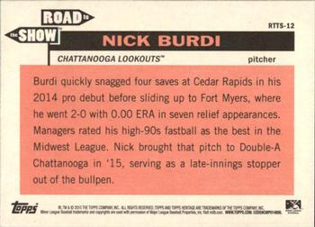 2015 Topps Heritage Minor League - The Road to the Show #RTTS-12 Nick Burdi Back