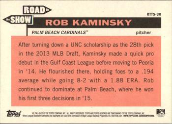 2015 Topps Heritage Minor League - The Road to the Show #RTTS-30 Rob Kaminsky Back