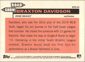 2015 Topps Heritage Minor League - The Road to the Show #RTTS-33 Braxton Davidson Back