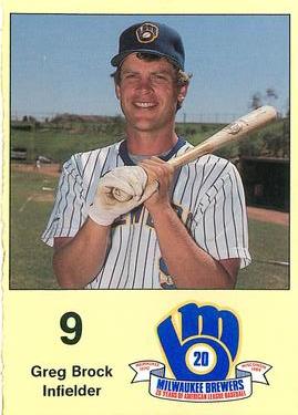 1989 Milwaukee Brewers Yearbook #NNO Greg Brock Front