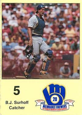 1989 Milwaukee Brewers Yearbook #NNO B.J. Surhoff Front