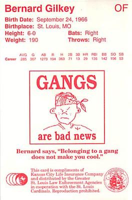 1994 St. Louis Cardinals Police #NNO Bernard Gilkey Back