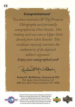 1999 SP Top Prospects - Chirography #CE Chris Enochs  Back