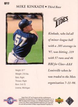 1999 SP Top Prospects - Great Futures #GF17 Mike Kinkade  Back