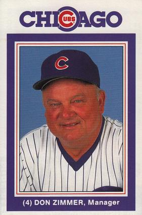 1988 David Berg Chicago Cubs #NNO Don Zimmer Front
