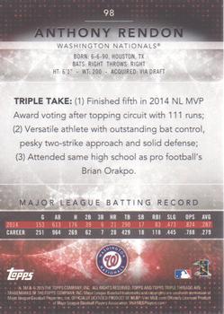 2015 Topps Triple Threads - Amethyst #98 Anthony Rendon Back