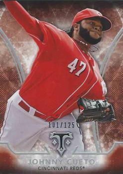 2015 Topps Triple Threads - Amber #22 Johnny Cueto Front