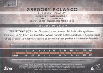 2015 Topps Triple Threads - Ruby #163 Gregory Polanco Back