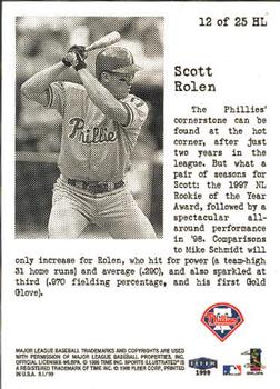 1999 Sports Illustrated - Headliners #12HL Scott Rolen  Back