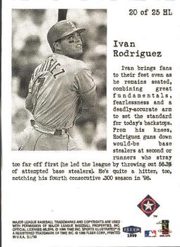 1999 Sports Illustrated - Headliners #20HL Ivan Rodriguez  Back