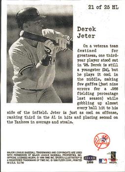 1999 Sports Illustrated - Headliners #21HL Derek Jeter  Back